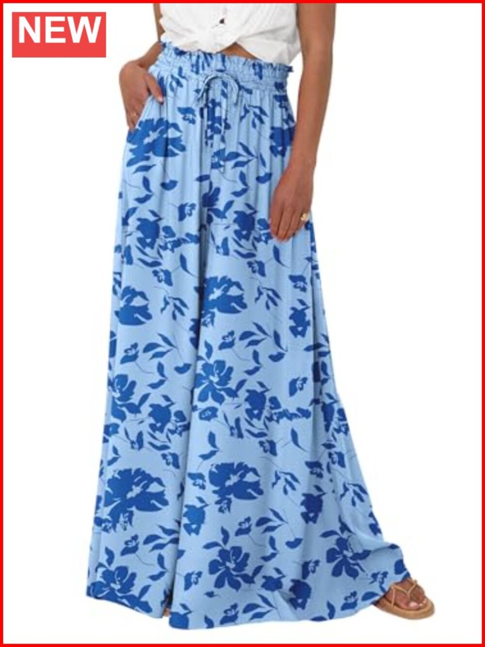 PRETTYGARDEN Women's Wide Leg Palazzo Pants High Waist Flowy Casual